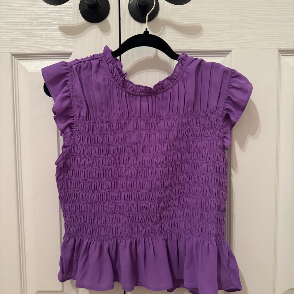 Ann Taylor Lavender Ruffle Blouse